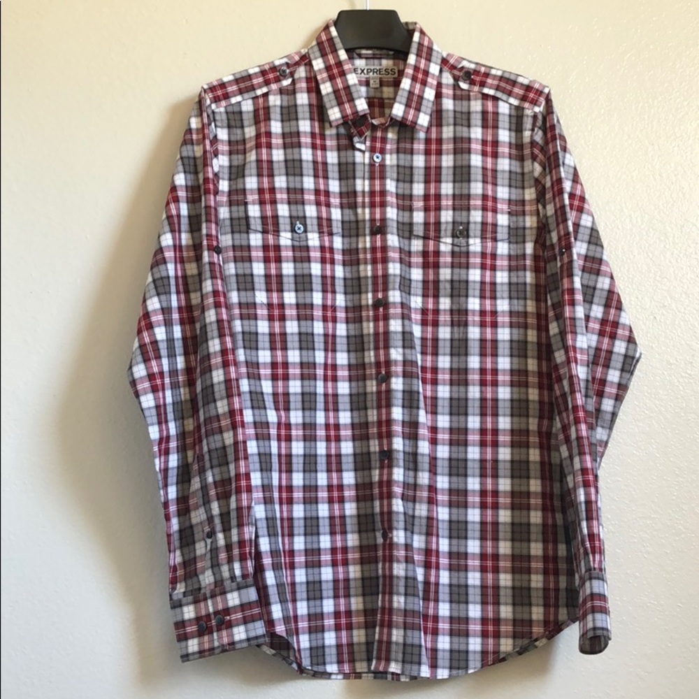 Men’s Express long sleeve checkered shirt